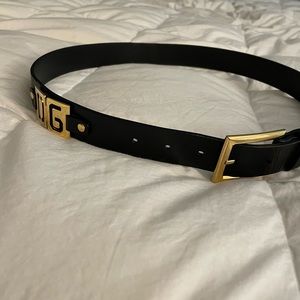 Dolce & Gabbana Leather Logo Hip Belt